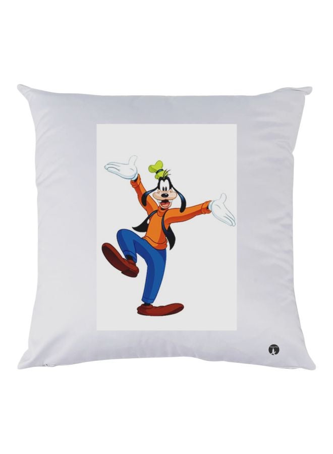 BP Goofy Printed Throw Pillow White/Orange/Blue 30x30cm