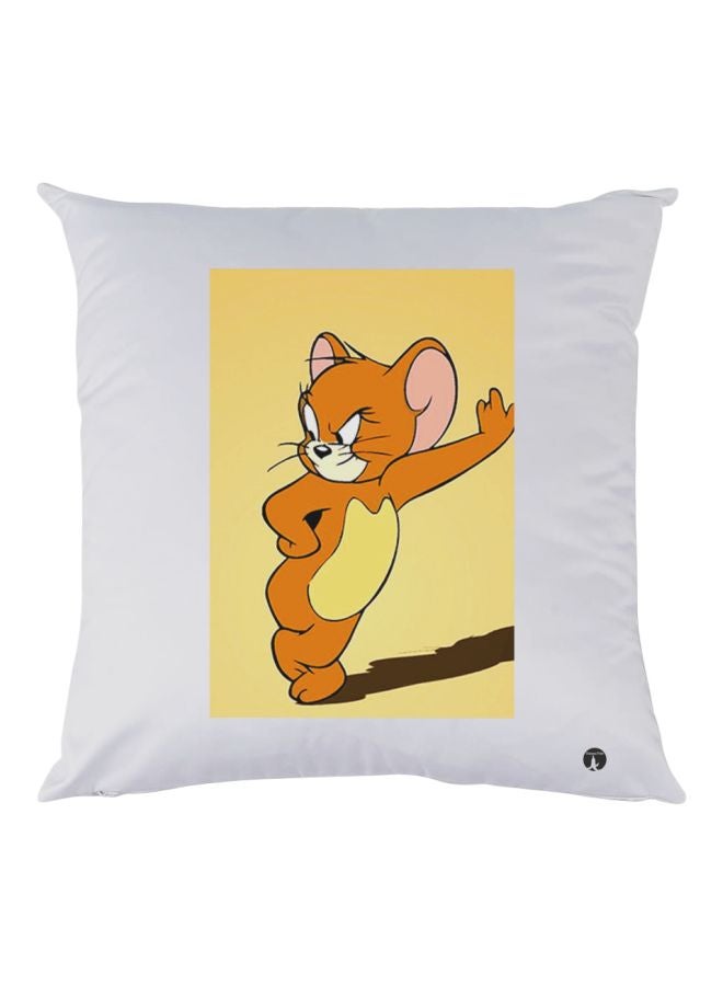 بي بي وسادة زينة مطبوع عليها شخصية جيري أبيض/ ذهبي/ برتقالي 30x30سم