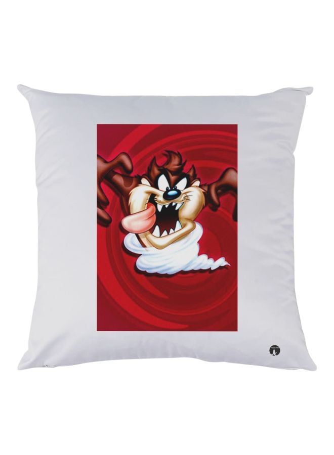 بي بي وسادة زينة للديكور بطبعة تصميم لحيوان أبيض/أحمر/بني 30x30سم