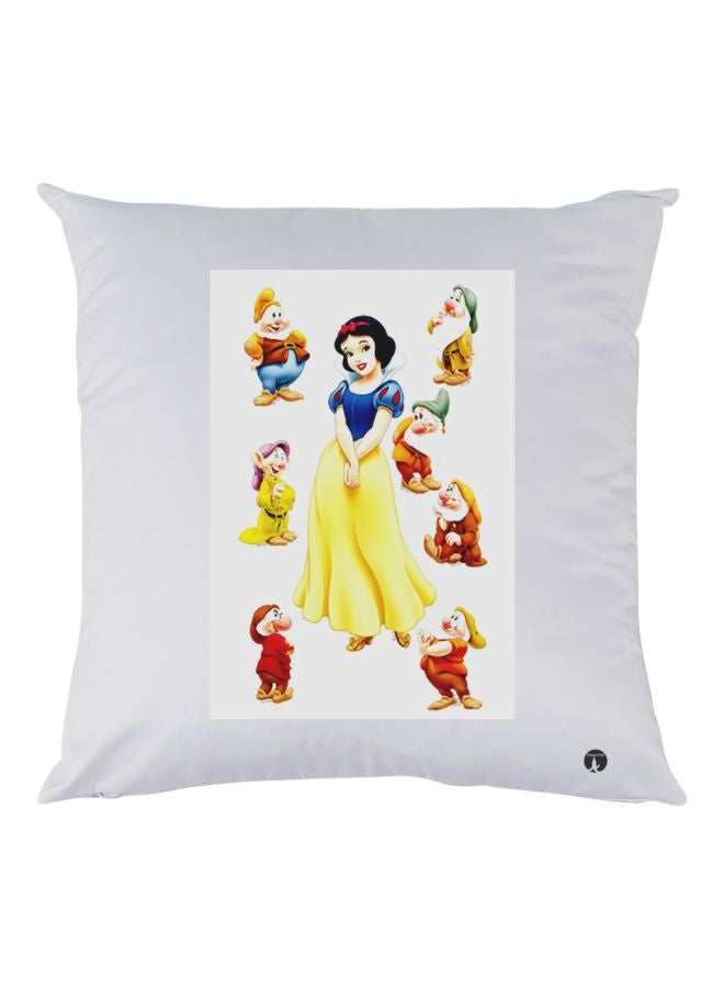 BP Cartoon Characters Printed Decorative Throw Pillow White/Yellow/Blue 30x30cm