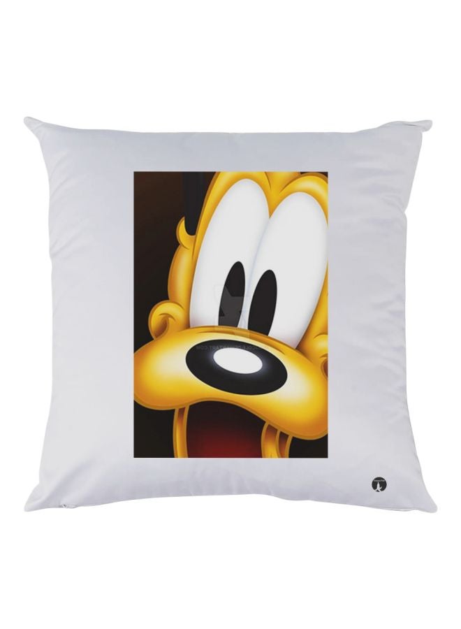 BP Pluto Printed Decorative Throw Pillow White/Gold/Black 30x30cm