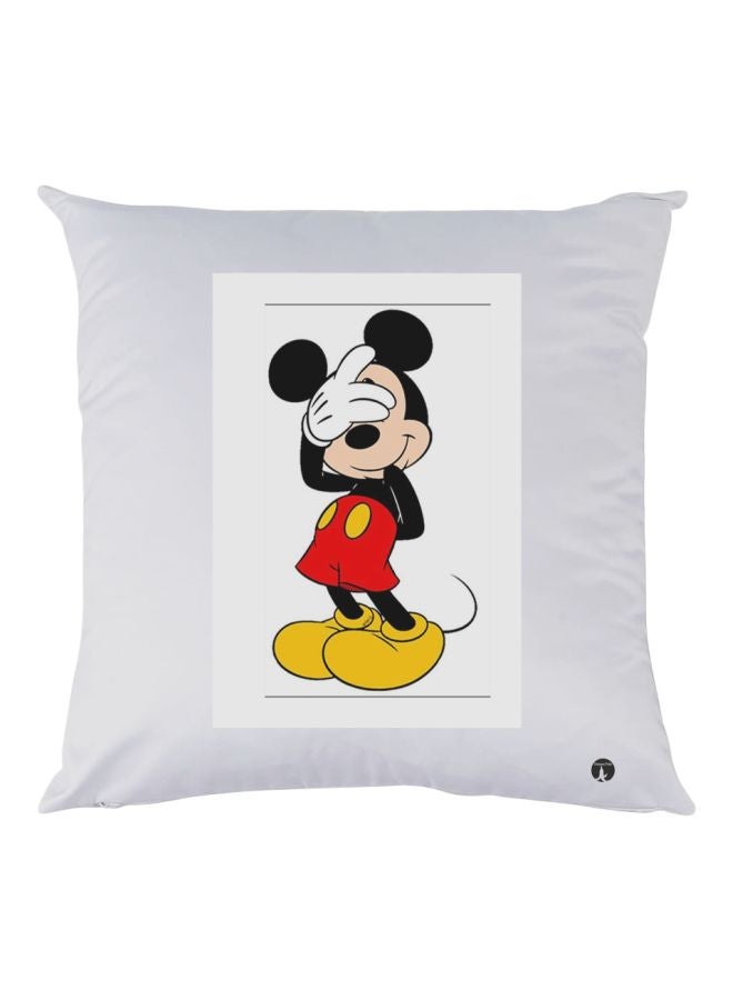 BP Mickey Mouse Printed Decorative Throw Pillow White/Black/Red 30x30cm