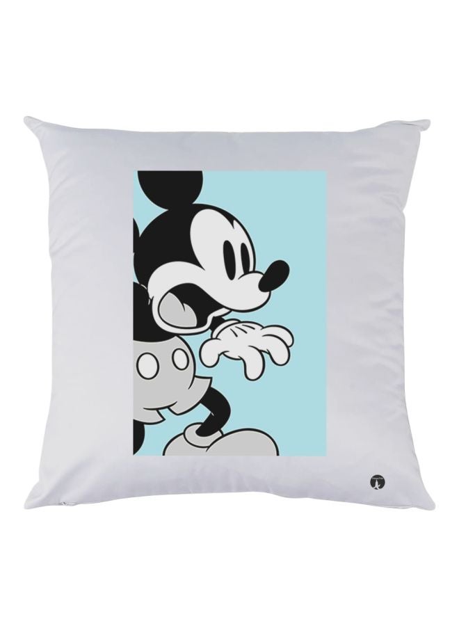 بي بي وسادة زينة للديكور مطبوعة بتصميم لشخصية ميكي ماوس أبيض/أزرق/رمادي 30x30سم