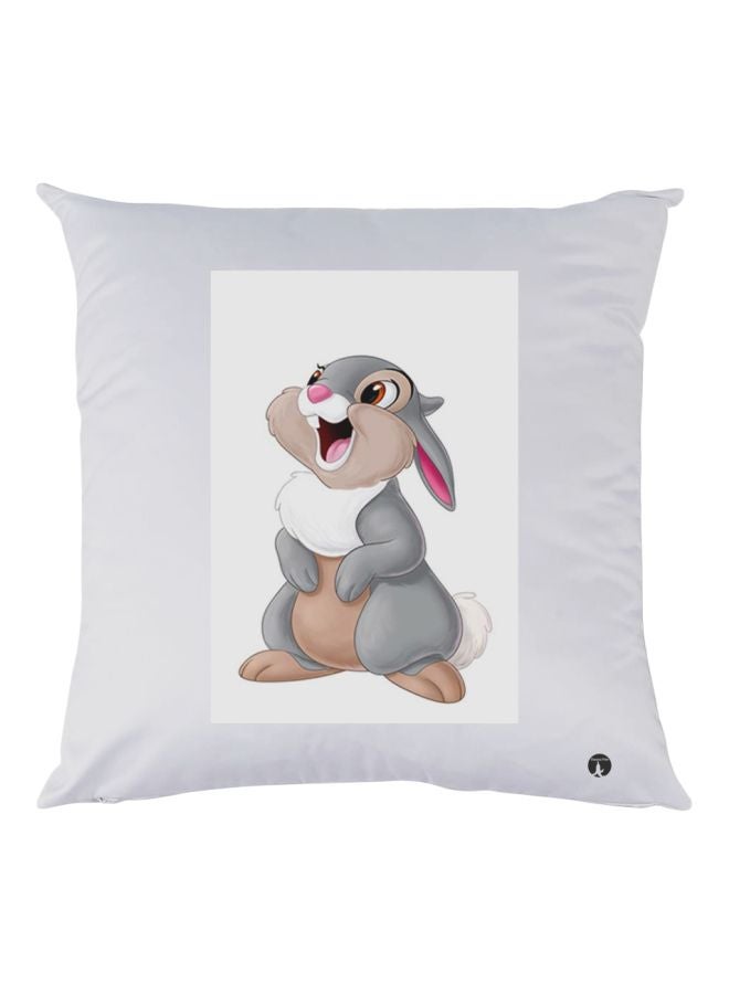 بي بي وسادة زينة مزينة بطبعة رسومات كرتونية أبيض/رمادي/بني 30x30سم