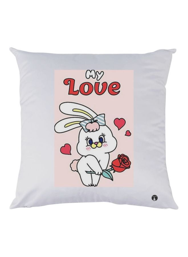 BP My Love Printed Throw Pillow White/Pink/Red 30x30cm