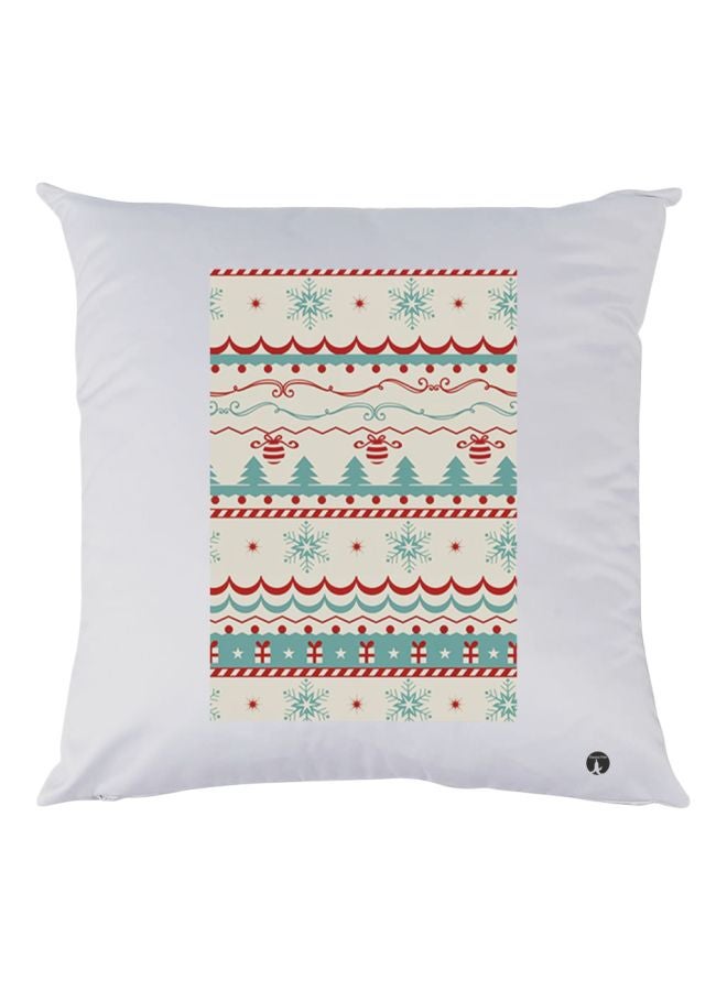 بي بي وسادة زينة مزينة بتصميم مبتكر أبيض/أزرق/أحمر 30x30سم