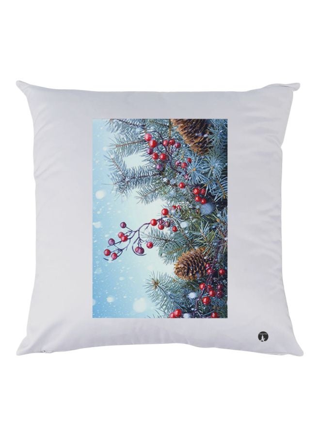 BP Cherry Fruits Printed Throw Pillow White/Blue/Red 30x30cm