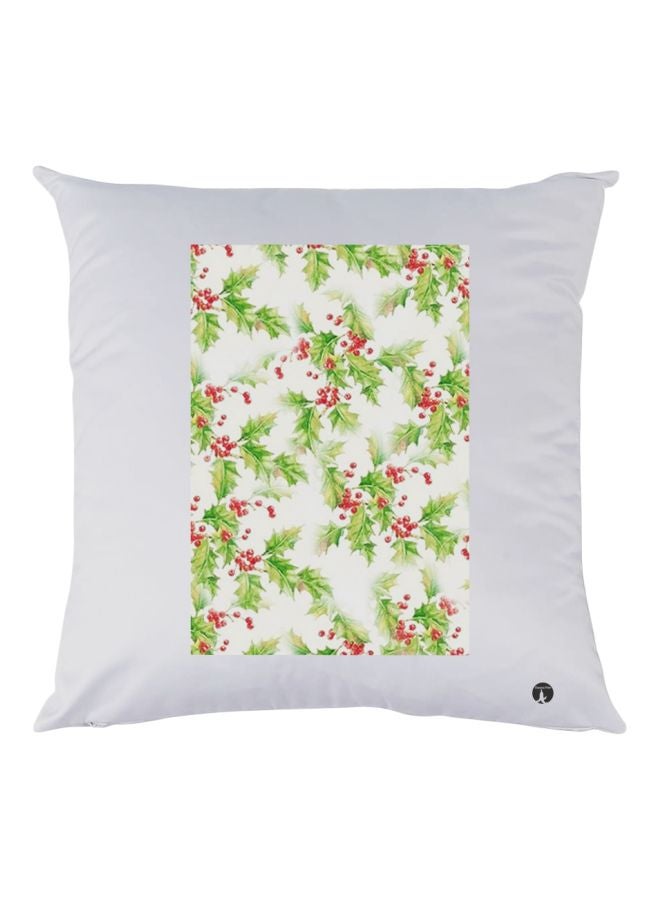 BP Cherry Fruits Printed Throw Pillow White/Green/Red 30x30cm