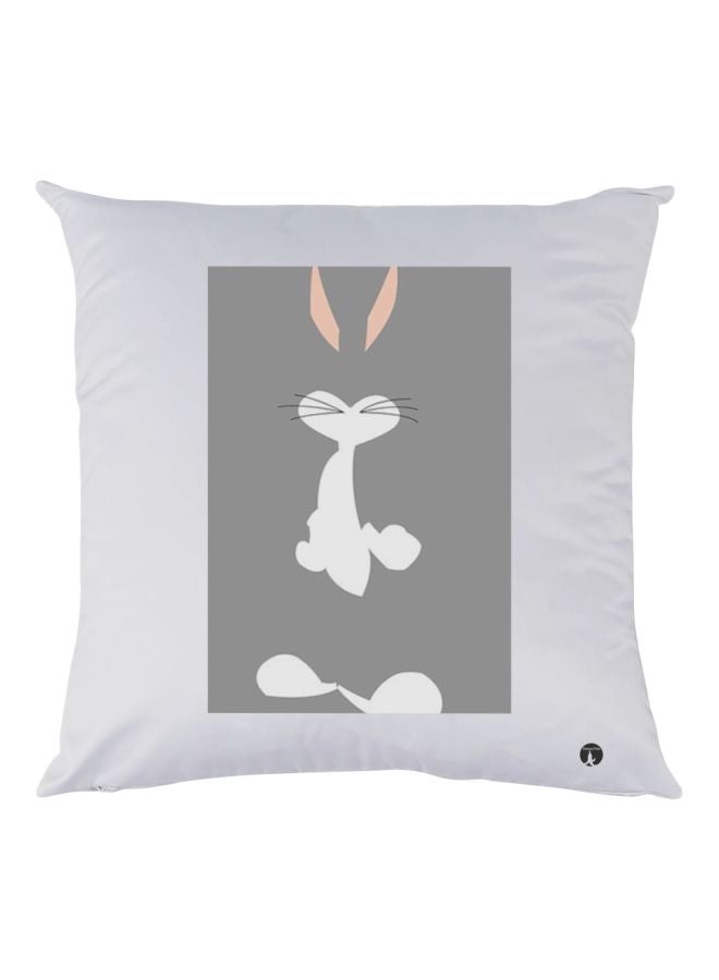 BP Cartoon Printed Throw Pillow White/Grey/Pink 30x30cm