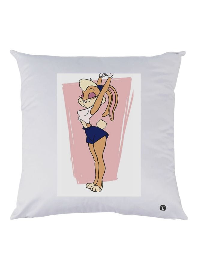 BP Cartoon Printed Pillow White/Pink/Yellow 30x30cm