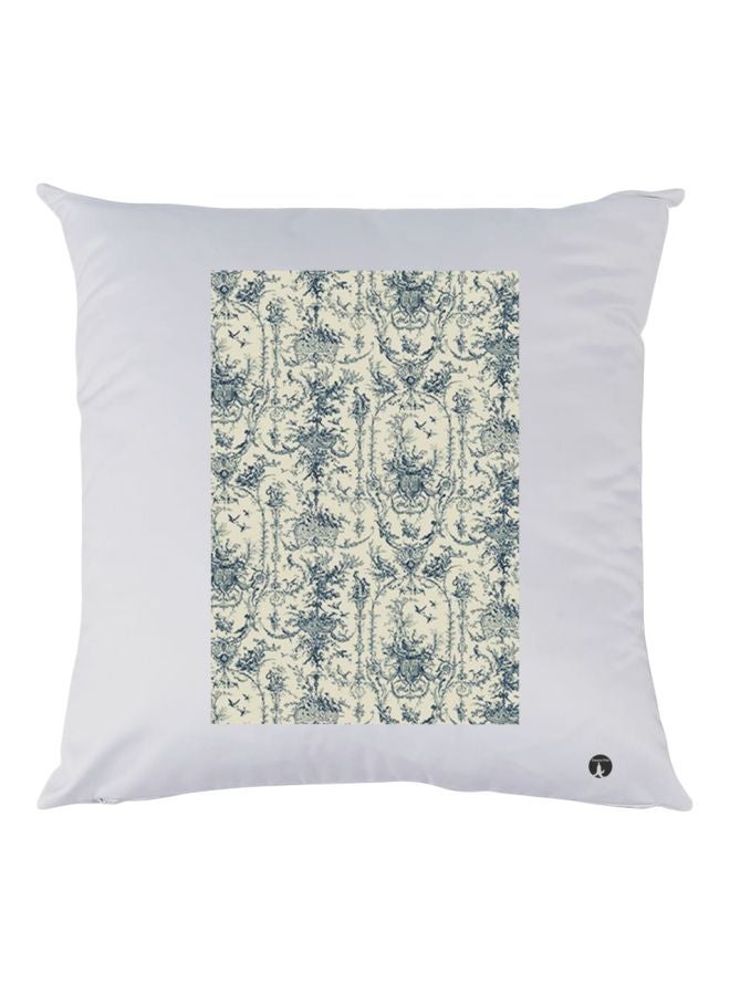 بي بي وسادة ديكور مزينة بطبعة لتصميم أبيض/أصفر/أزرق 30x30سم