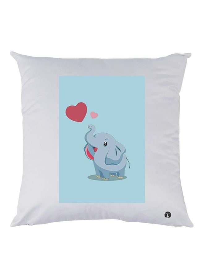 BP Elephant Printed Pillow White/Blue/Red 30x30cm