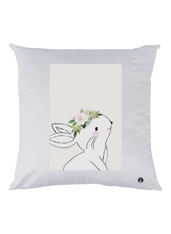 BP Rabbit Printed Throw Pillow White/Green/Pink 30x30cm