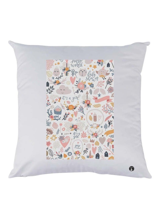 BP Design Printed Cushion White/Blue/Pink 30x30cm