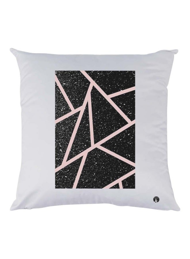 Abstract Printed Cushion polyester White/Black/Pink 30x30cm