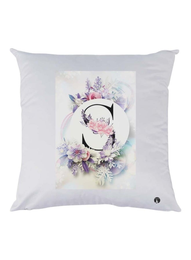 بي بي وسادة مطبوعة بنقشة زهور polyester أبيض/أرجواني/وردي 30x30سم