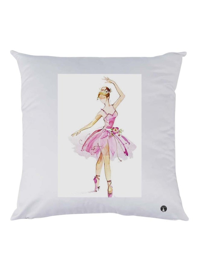 BP Dancing Girl Printed Cushion polyester White/Pink/Beige 30x30cm