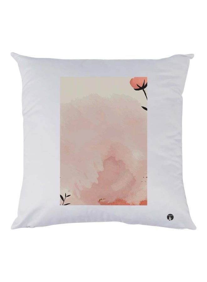 Printed Cushion polyester White/Pink/Black 30x30cm