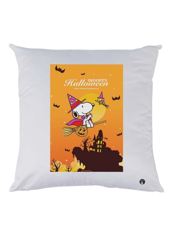 وسادة ديكور بطبعة "Snoopy's Halloween" polyester الأبيض/ البرتقالي/ الأسود 30x30سم