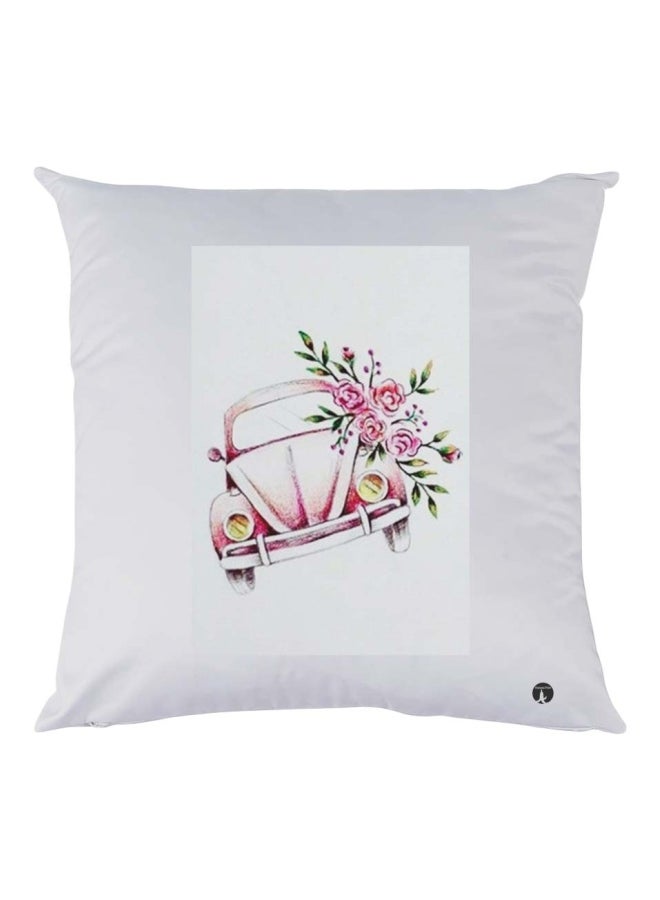 BP Car Printed Cushion polyester White/Pink/Green 30x30cm
