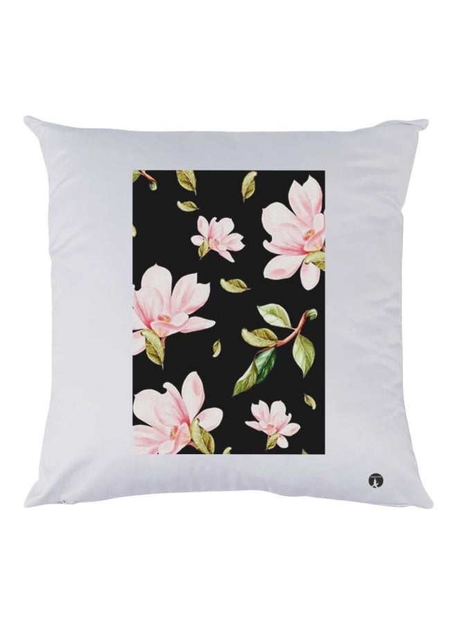 BP Flower Printed Throw Pillow White/Black/Pink