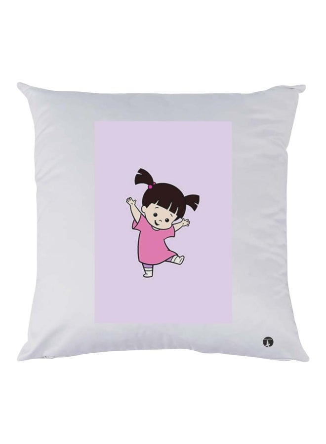 BP Girl Printed Throw Pillow White/Pink/Black 30x30cm