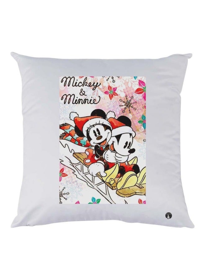 بي بي وسادة زينة بطبعة ميكي وميني أبيض/أحمر/أسود 30x30سم