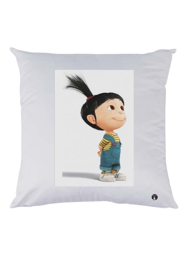 بي بي وسادة زينة بطبعة فتاة أبيض/ أزرق/ أسود 30x30سم