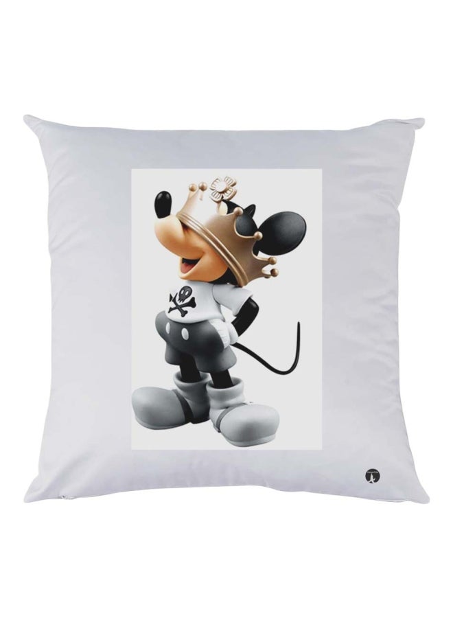 BP Mickey Printed Throw Pillow White/Black/Grey 30x30cm