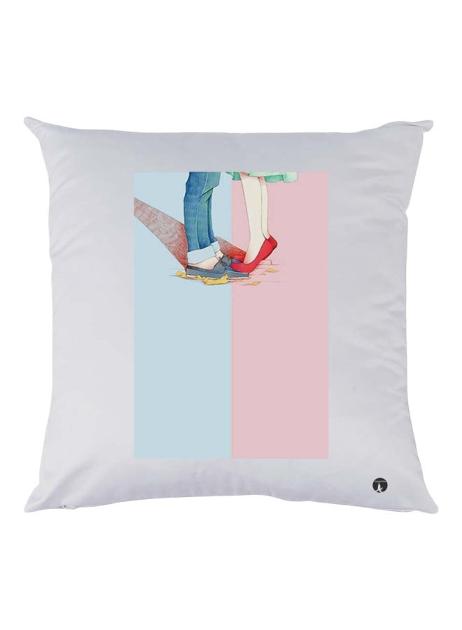 BP Printed Throw Pillow White/Pink/Blue 30x30cm