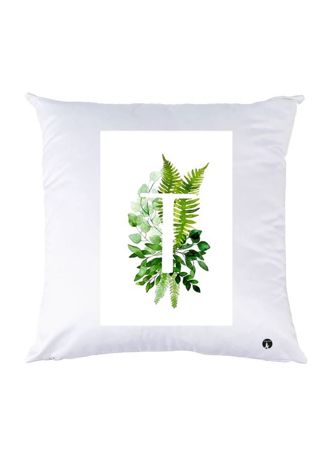 BP Leaf Printed Throw Pillow White/Green 30x30cm