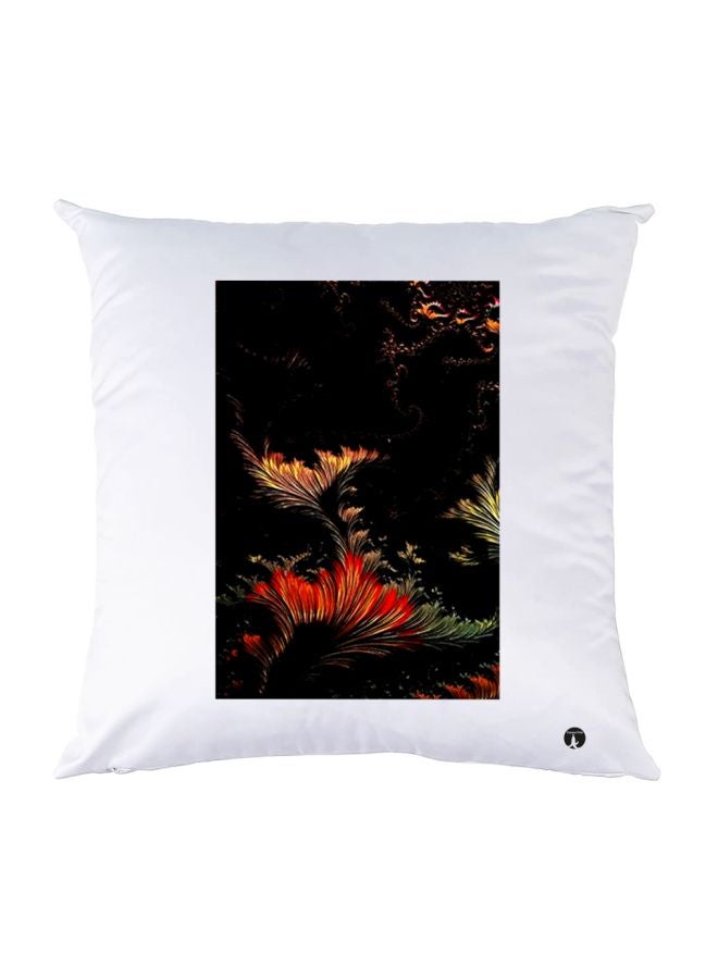 بي بي وسادة زينة مطبوع عليها نباتات أبيض/أسود/أحمر 30x30سم