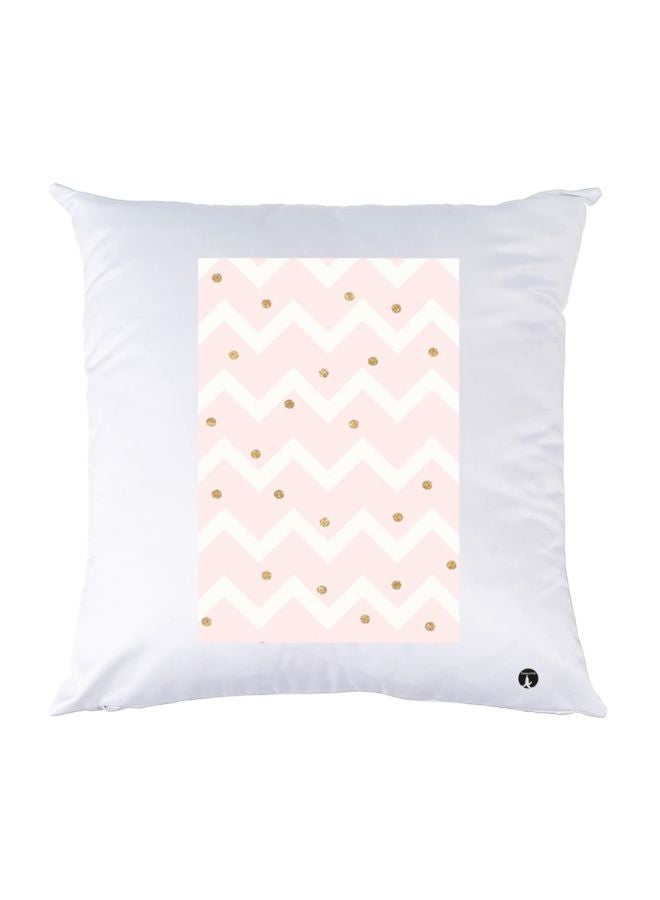 BP Geometric Pattern Printed Throw Pillow White/Pink/Gold 30x30cm