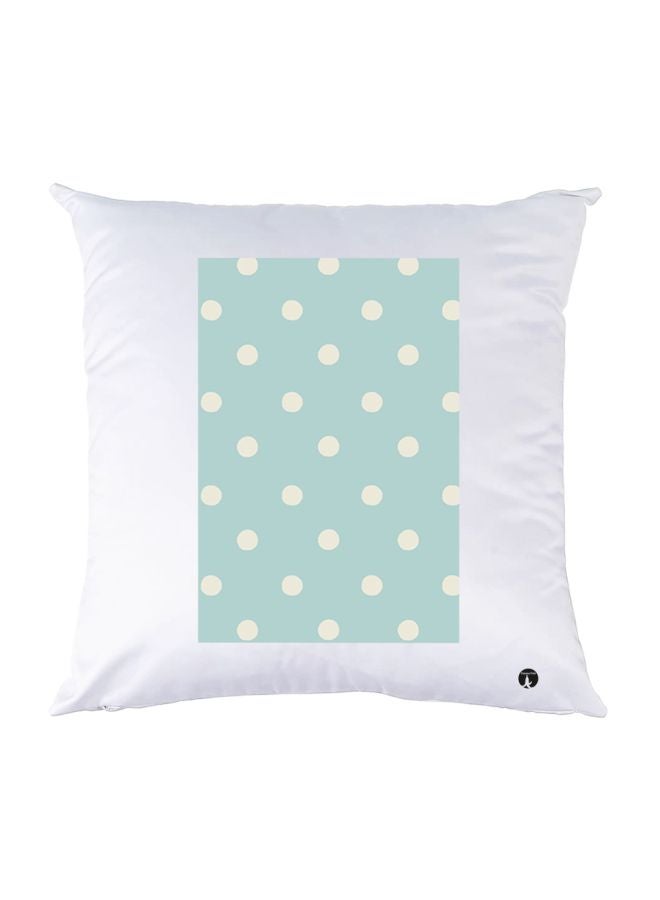 بي بي وسادة زينة بطبعة منقطة أبيض/أزرق 30x30سم