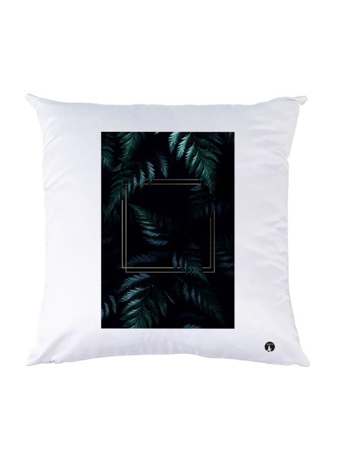 بي بي غطاء وسادة ديكور بطبعة ورق شجر أبيض/أسود/أخضر 30x30سم