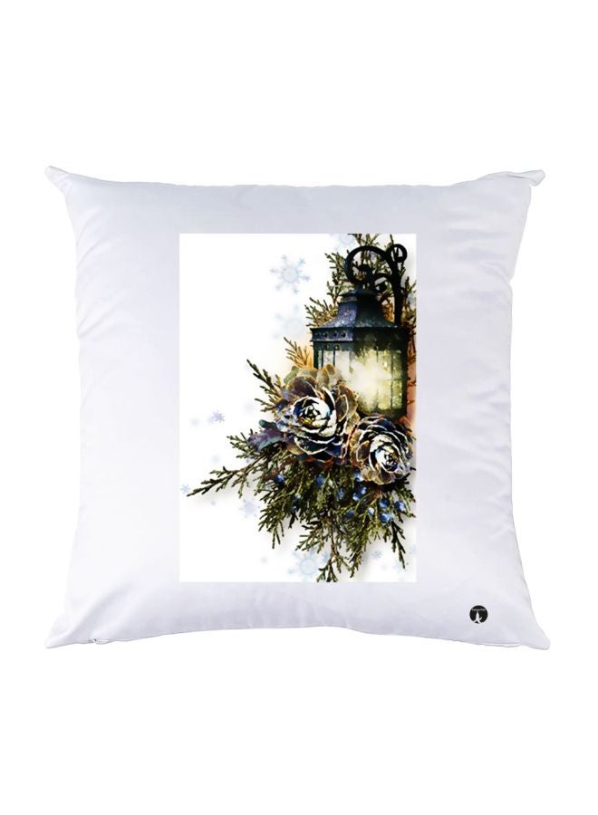 بي بي وسادة زينة مطبوع عليها صورة مصابيح أبيض/أزرق/أخضر 30x30سم