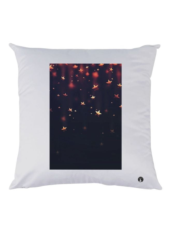 BP Stars Printed Decorative Throw Pillow White/Black/Brown 30x30cm