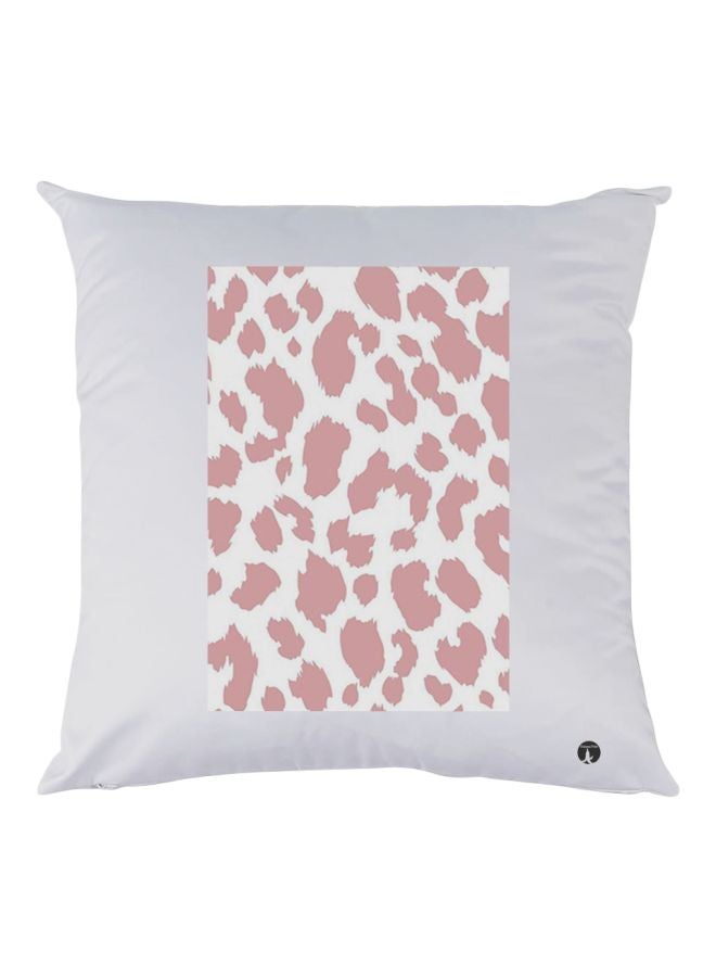BP Leopard Printed Decorative Throw Pillow White/Pink 30x30cm