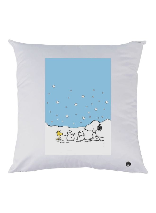 BP Snoopy Printed Decorative Throw Pillow White/Blue/Black 30x30cm