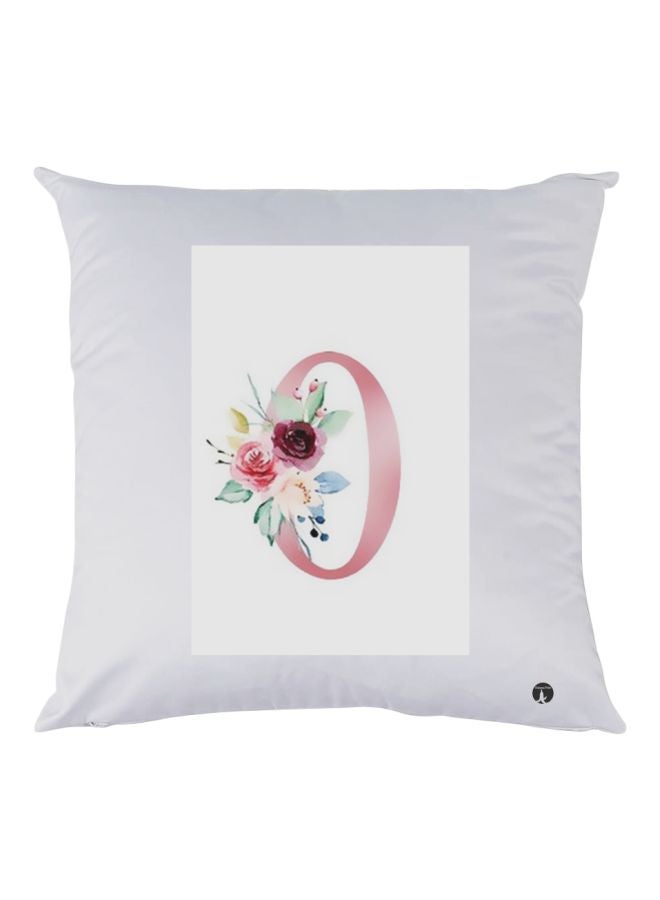 بي بي وسادة زينة للديكور بطبعة حرف O أبيض/وردي/أخضر 30x30سم