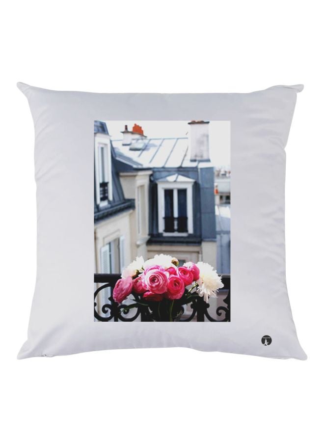 BP Window Printed Throw Pillow White/Pink/Black 30x30cm
