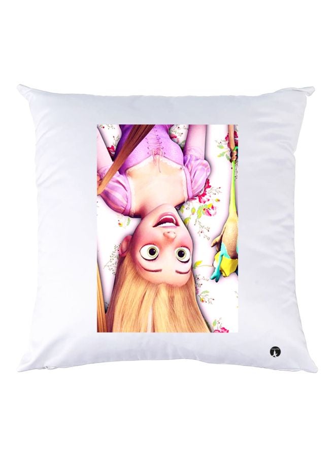 BP Cartoon Printed Throw Pillow White/Beige/Purple 30x30cm
