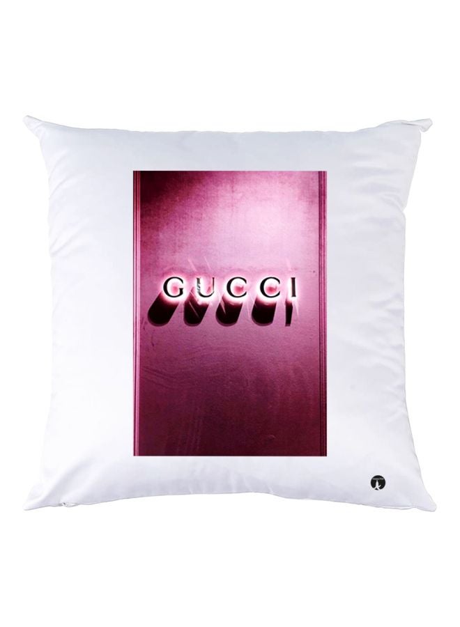 بي بي وسادة زينة مطبوعة أبيض/وردي/أسود 30x30سم