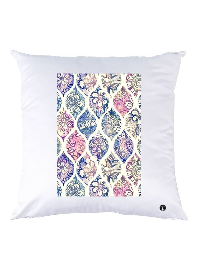 بي بي وسادة زينة مطبوع عليها رسمة زهور وردي/أخضر/أبيض 30x30سم