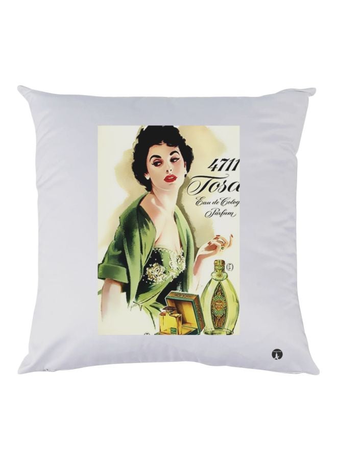 بي بي وسادة زينة مطبوعة أبيض/ أخضر/ أسود 30x30سم