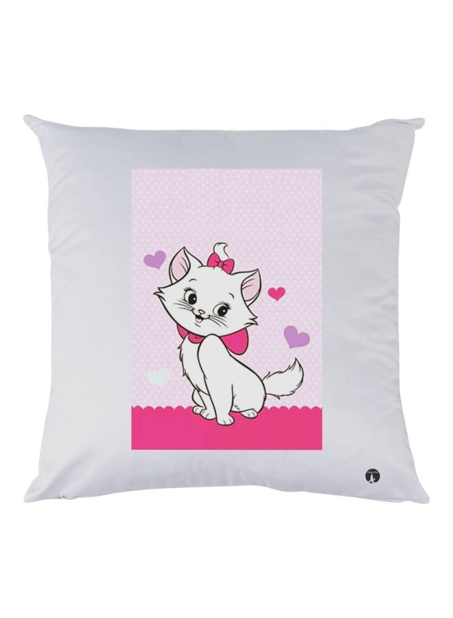 BP Cat Printed Pillow White/Pink/Purple 30x30cm