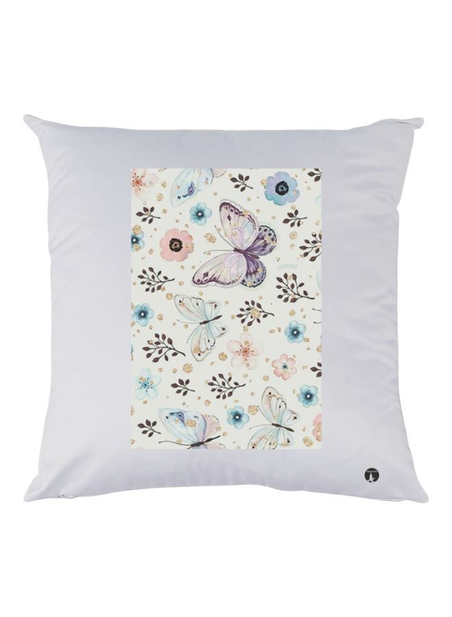 BP Butterfly Printed Pillow White/Blue/Purple 30x30cm
