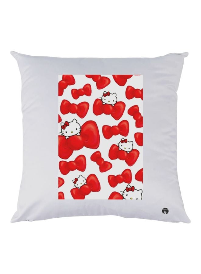 BP Printed Decorative Throw Pillow White/Red 30x30cm