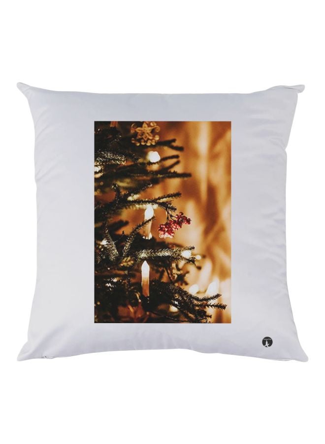 BP Printed Decorative Throw Pillow White/Beige/Black 30x30cm