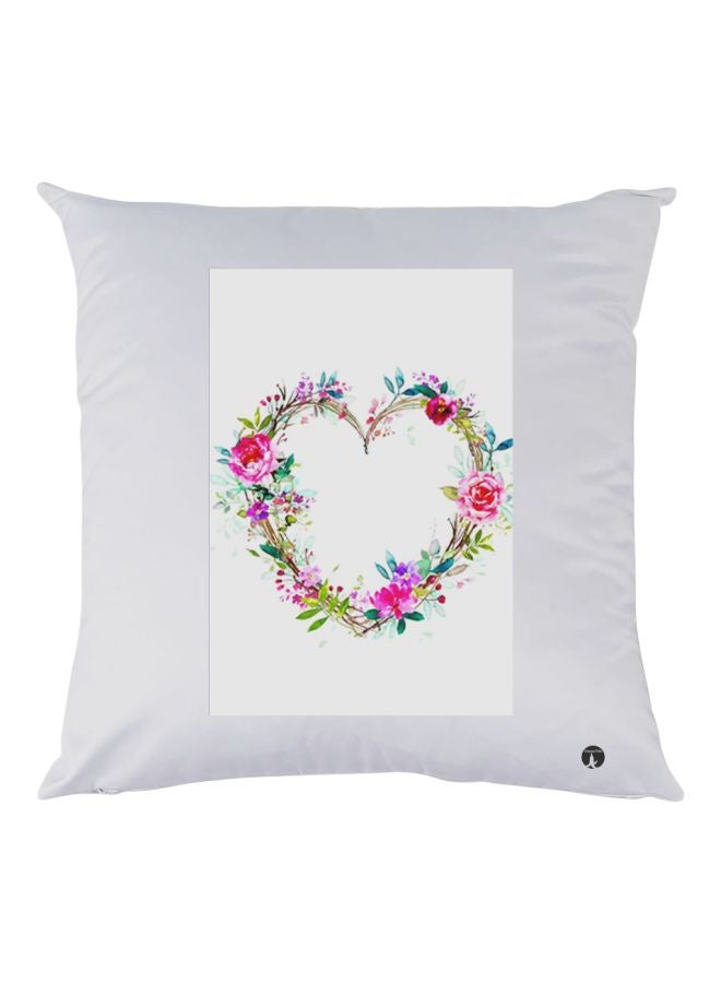 BP Floral Heart Printed Throw Pillow White/Pink/Green